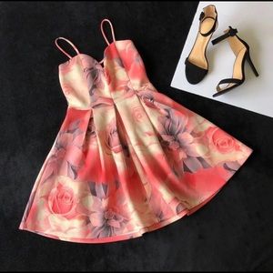 Pink Roses Papaya Dress floral Fit & Flare